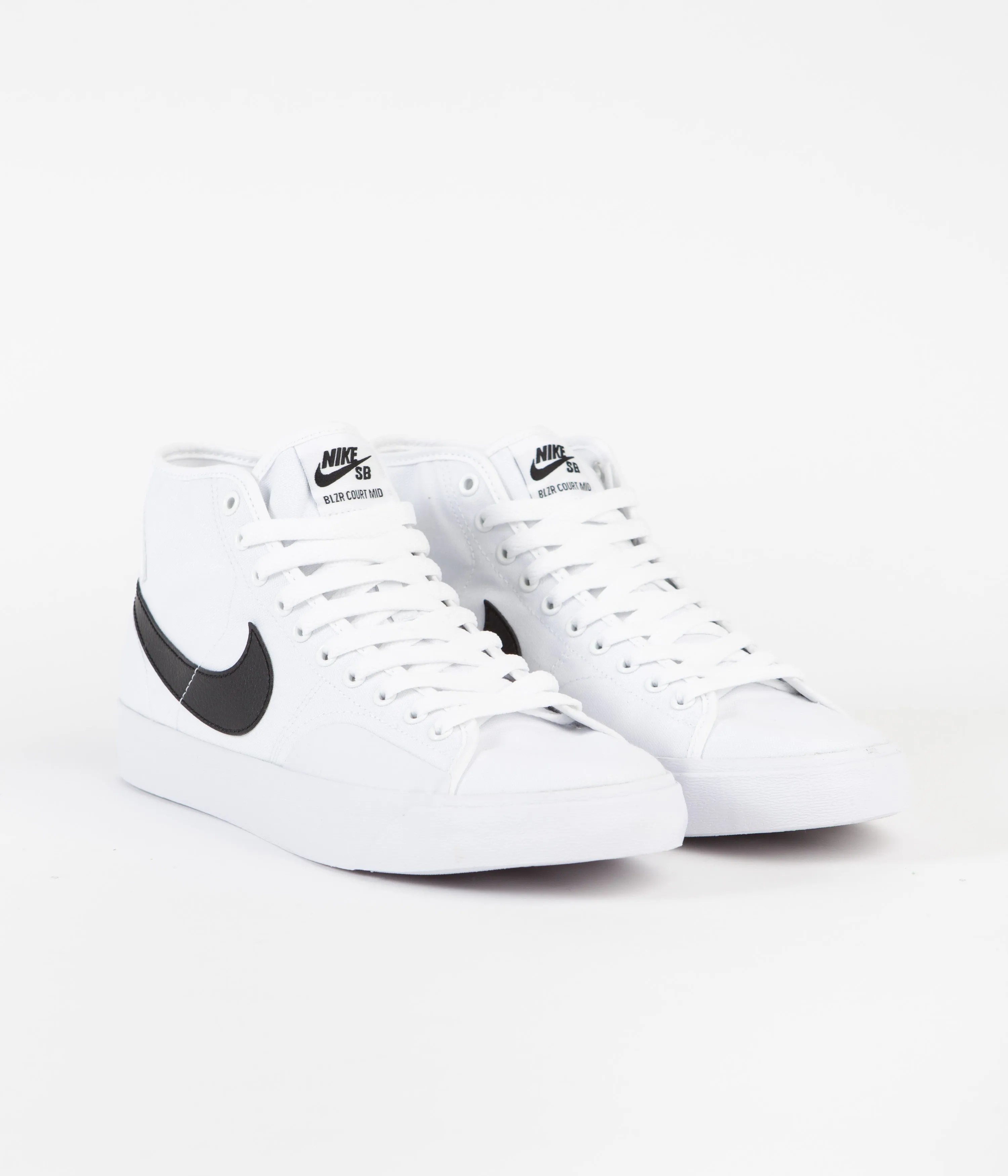 Nike SB Blazer Court Mid Shoes - White / Black - White