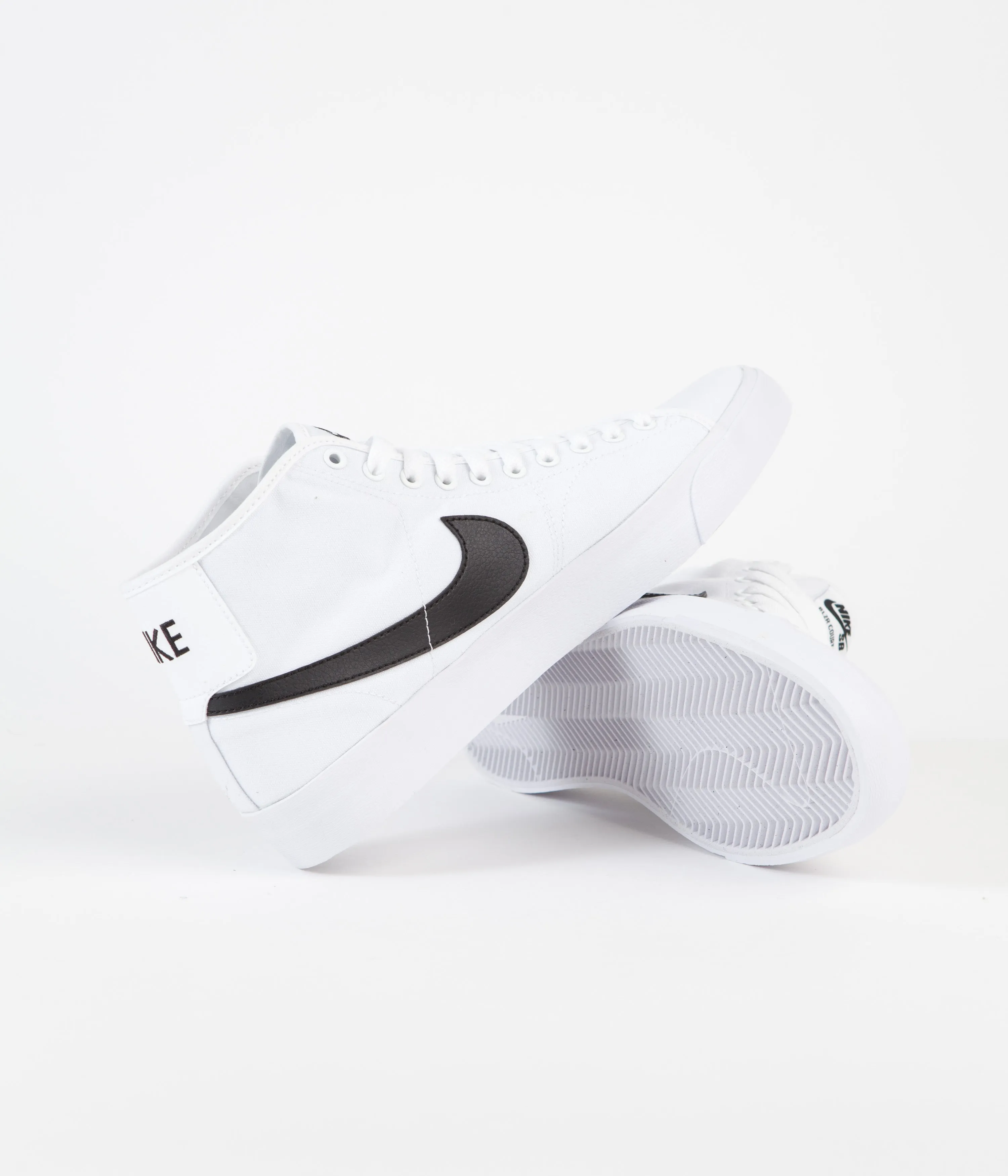 Nike SB Blazer Court Mid Shoes - White / Black - White