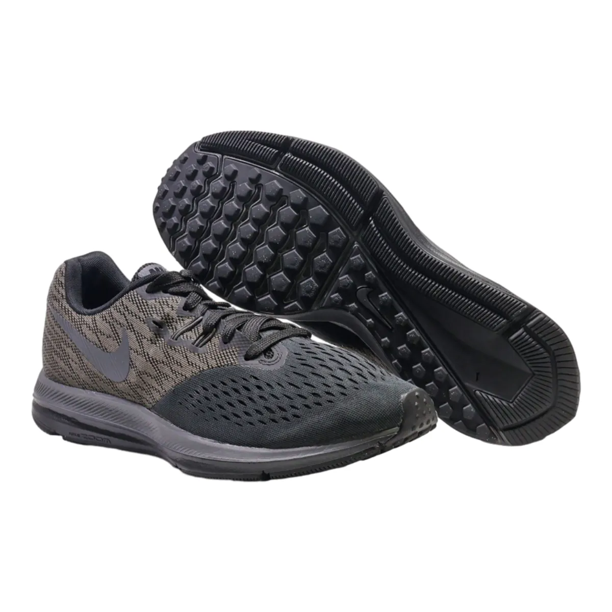 NIKE Zoom Winflo 4 Sneaker Trainers Black Synthetic Mens UK 7.5