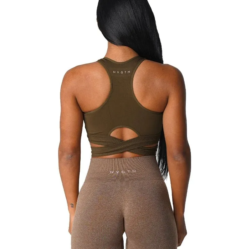 Nvgtn Sculpt Seamless Bra Top Spandex Woman Fitness Elastic Breathable Breast Enhancement Leisure Sports Underwear