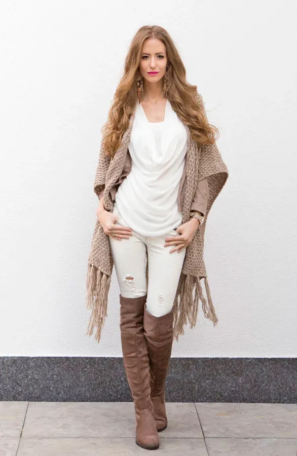 Overknee Suede Boots Taupe 2.0