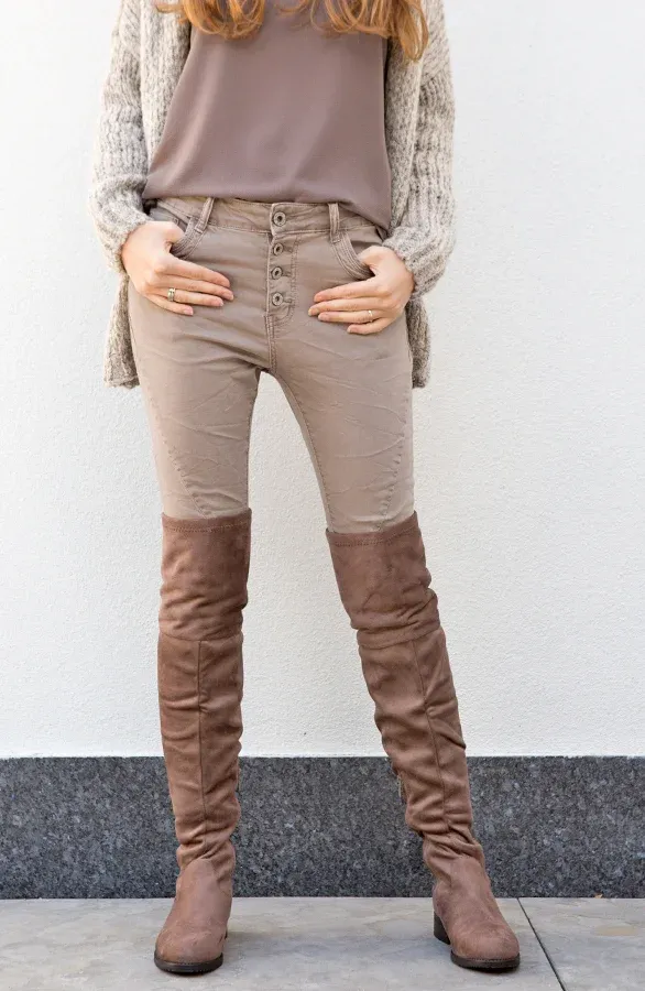 Overknee Suede Boots Taupe 2.0