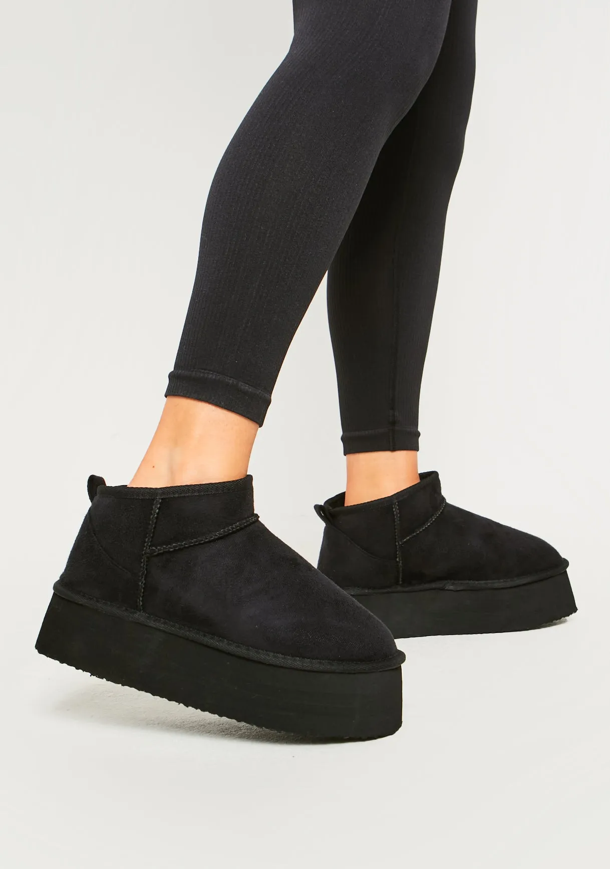 Phoebe Black Platform Ankle Boots