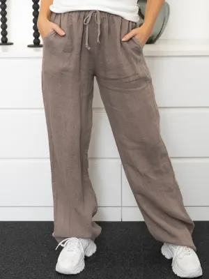 Shay hør pants taupe