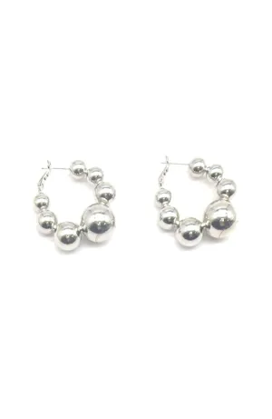 Silver Ball Hoops