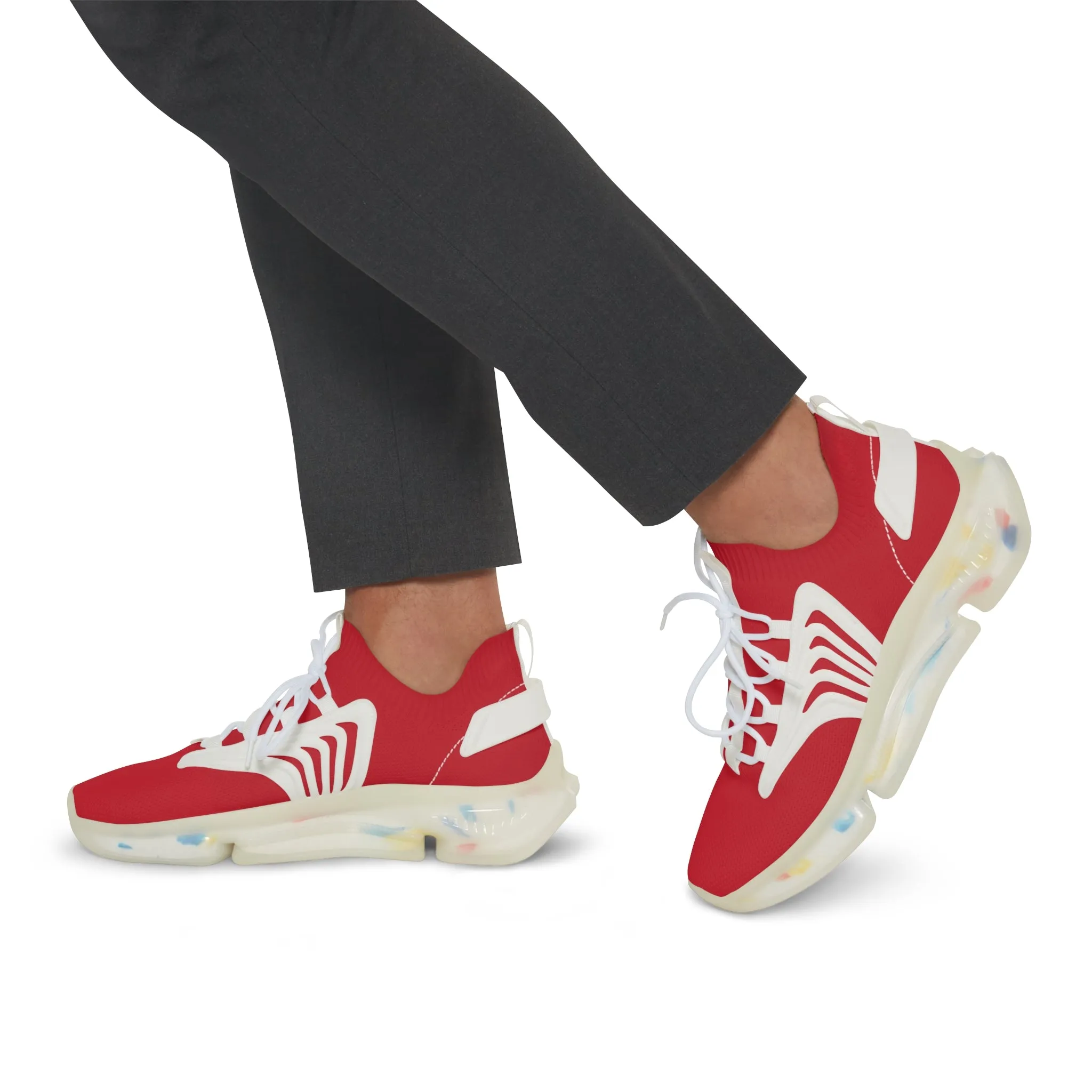 Sneakers Men's Mesh dark red by Mariu del Campo.
