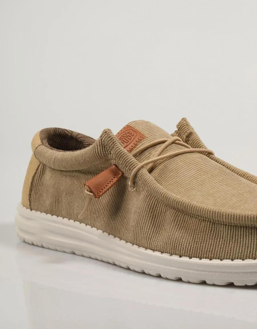  sports shoes DUDE Wally Corduroy en Beige 83835