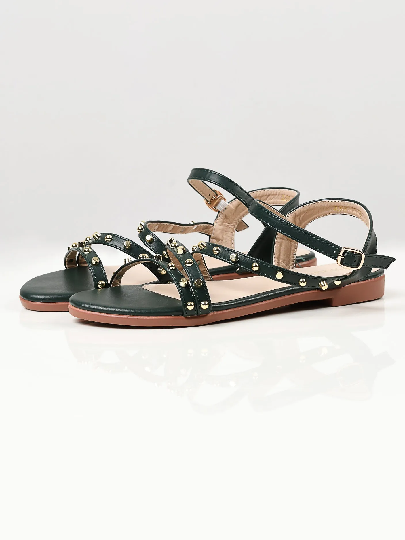 Studded Sandals - Green