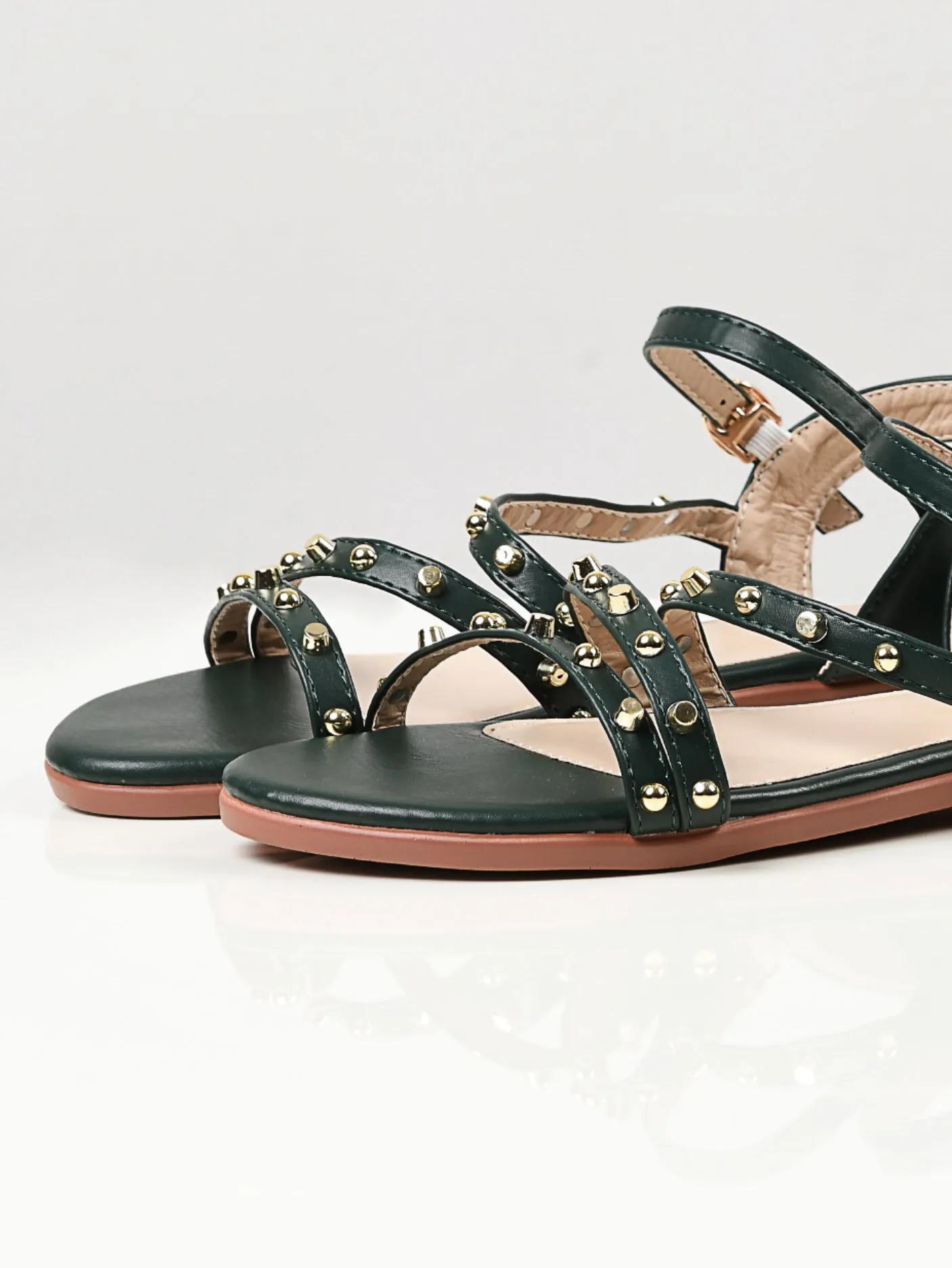Studded Sandals - Green