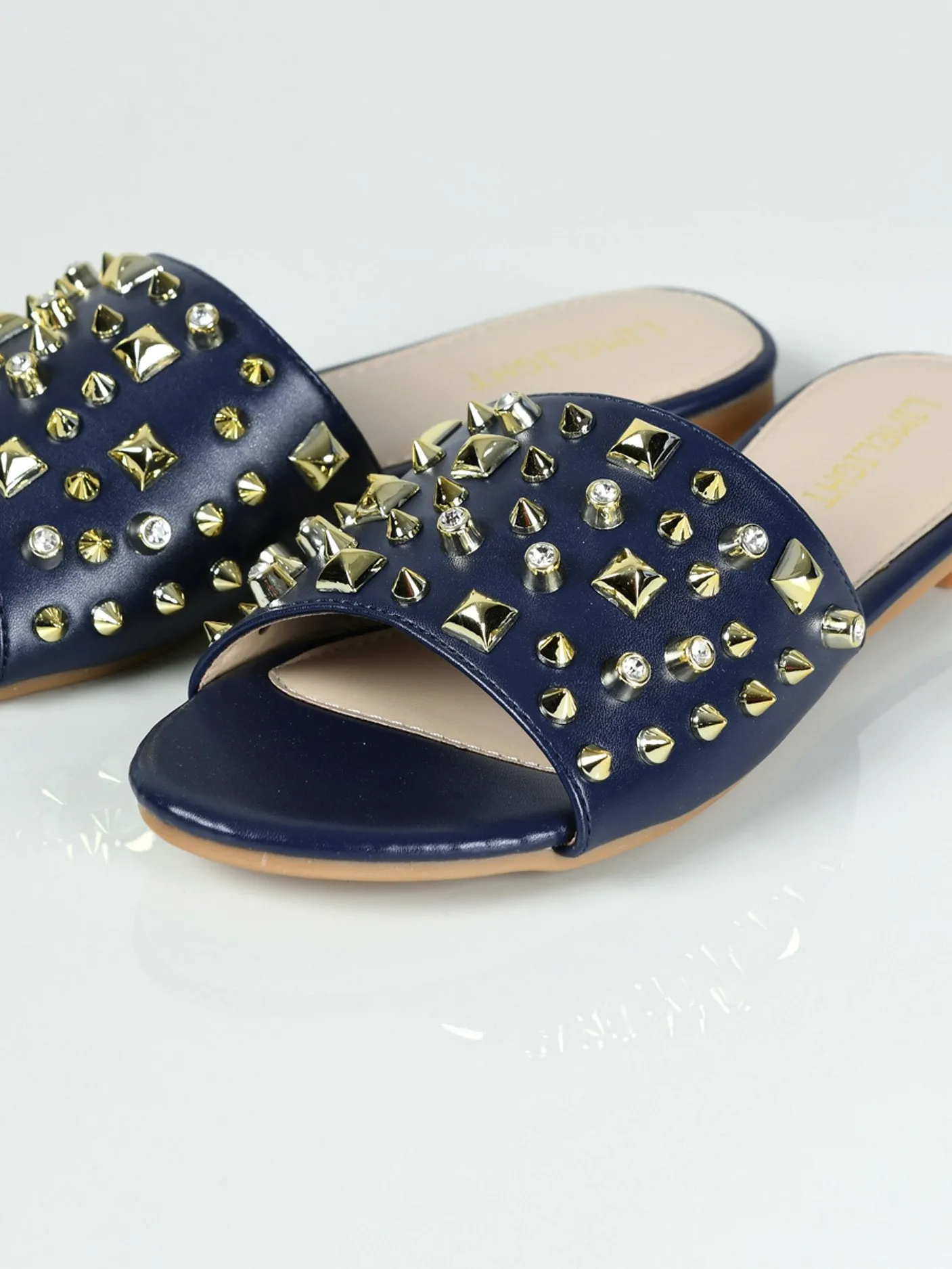 Studded Slides - Blue