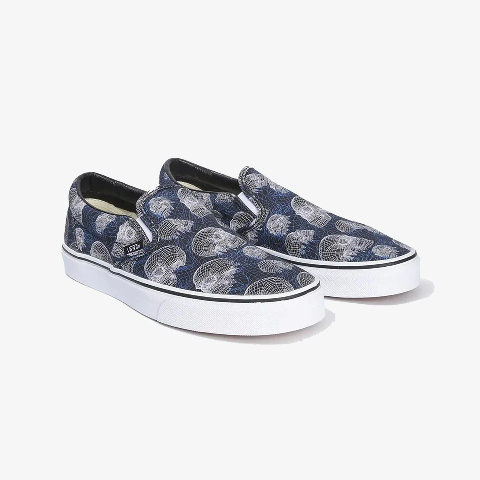 VANS | PRINTED SLIP-ON { BLUE/WHITE