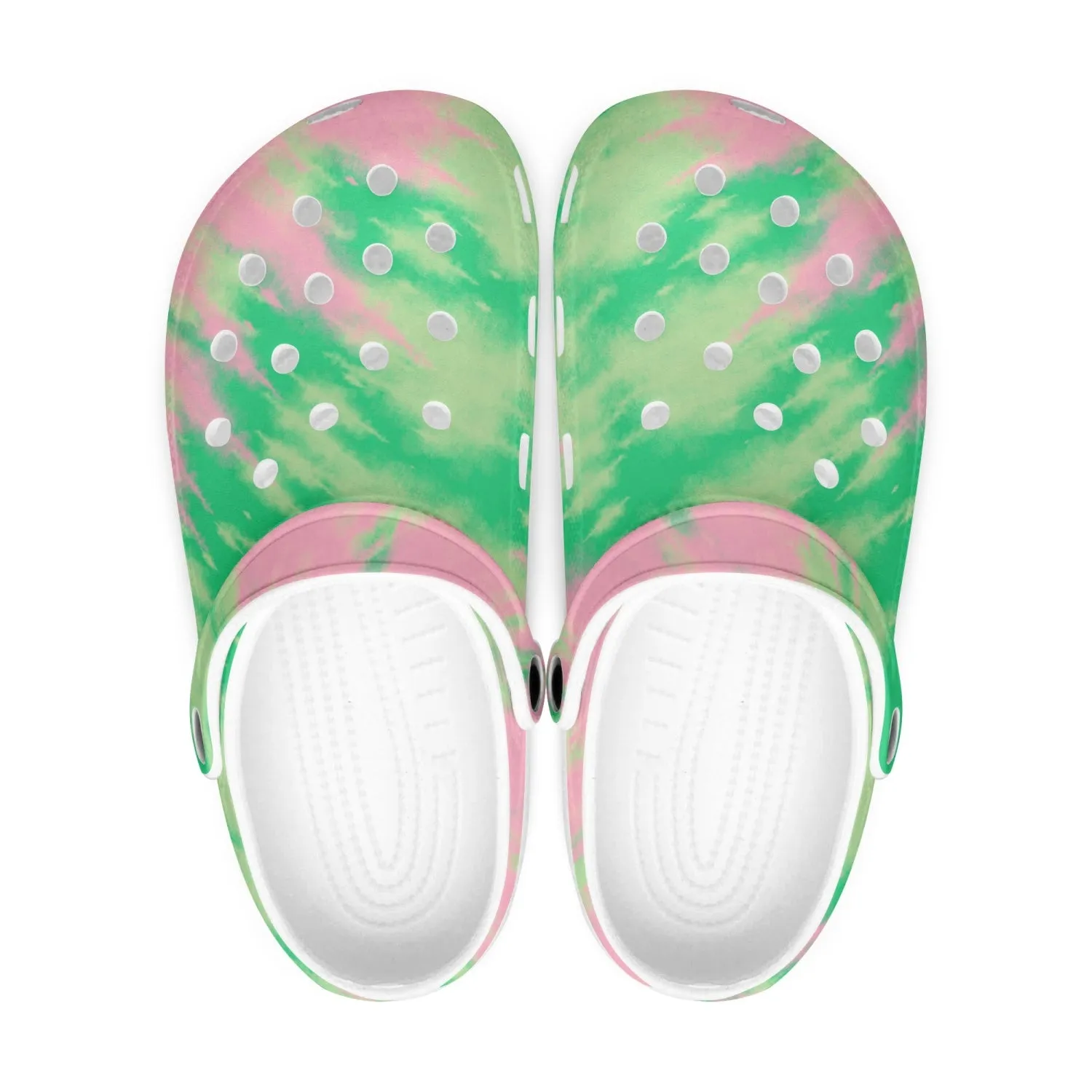 Women's Lightweight Clogs Tie Dye Green