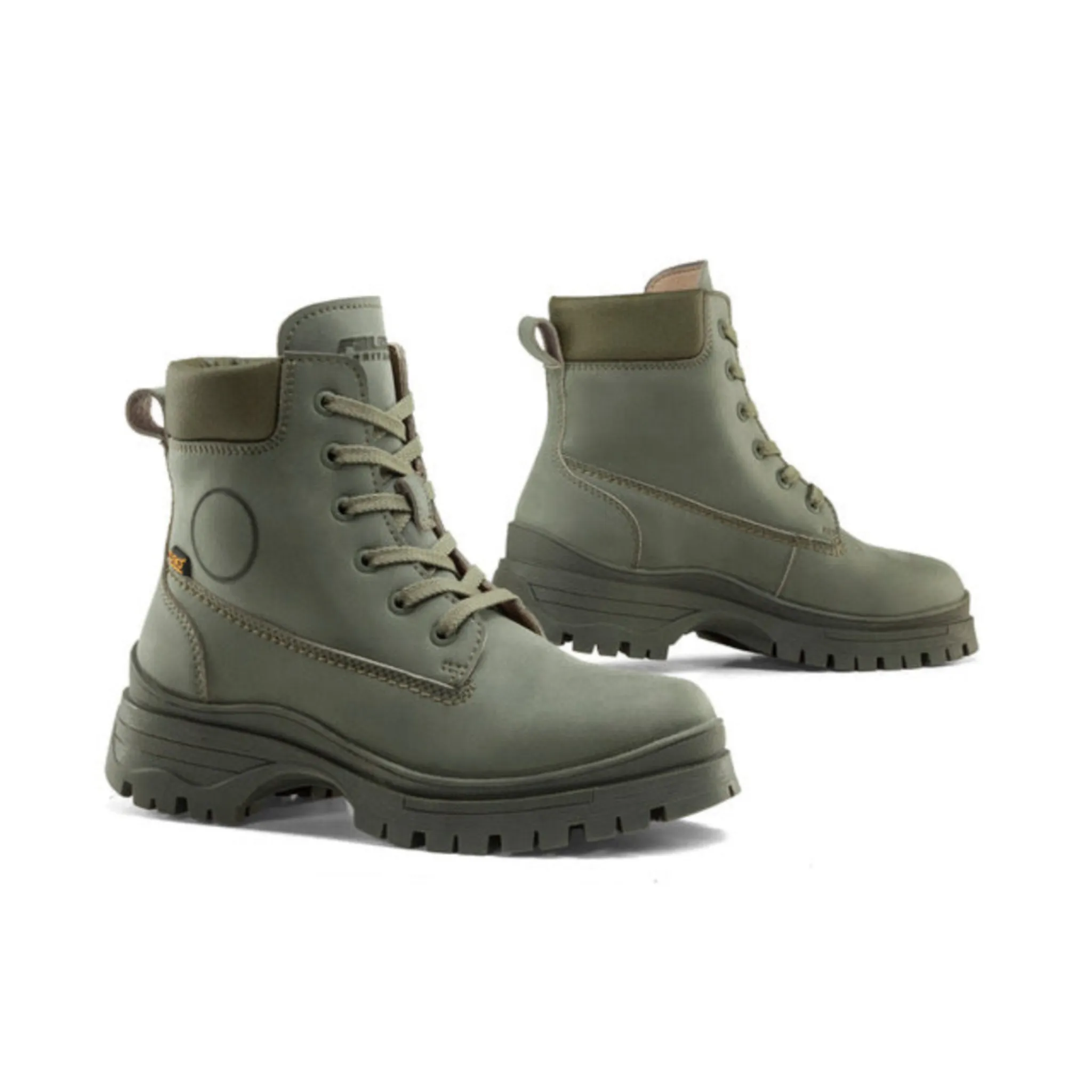 ZARAH ARMY GREEN - Lady Leather Waterproof Motorcycle Boots